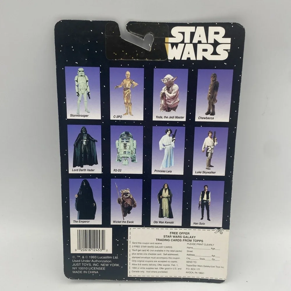 NIP Vintage Star Wars Bend Ems Han Solo 1994 with Topps‎ Galaxy Trading Card